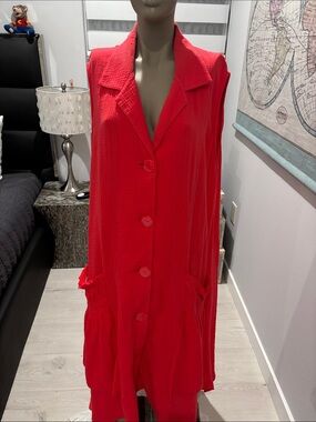 Jones New York Red Textured Midi Dress